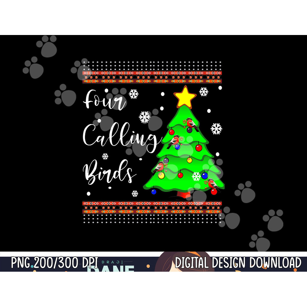4 Four calling birds Ugly Christmas Tree Snow Sweater Jumper png, sublimation copy.jpg