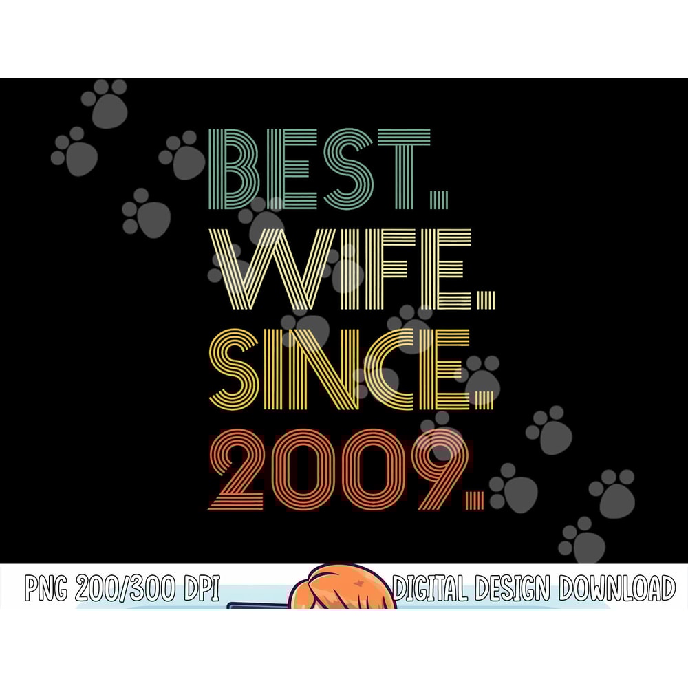 14th 14 Years Wedding Anniversary Best Wife Since 2009 png, sublimation copy.jpg