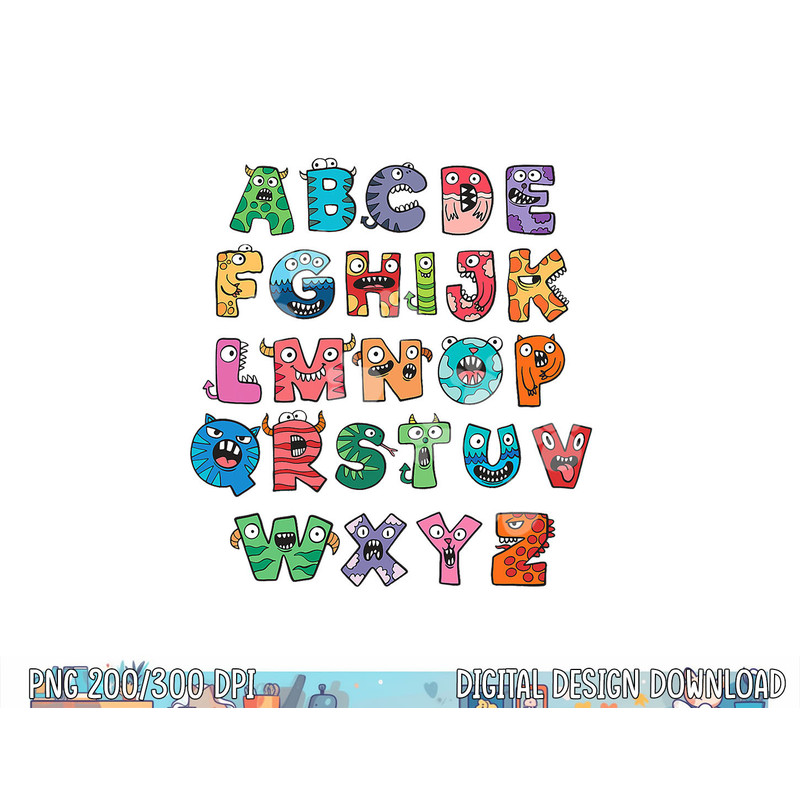 ABC Cute Monster Alphabet Halloween Teacher Costume Kids png, sublimation copy.jpg