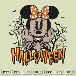 halloween minnie embroidery design - dst, pes, jef