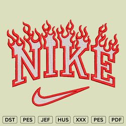 nike fire embroidery designs - nike machine embroidery files - dst, pes, jef
