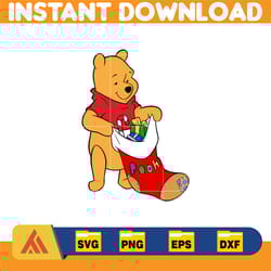 winnie pooh christmas svg, christmas svg, christmas pooh svg, winnie the pooh christmas cricut (1)