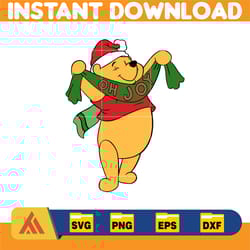 winnie pooh christmas svg, christmas svg, christmas pooh svg, winnie the pooh christmas cricut (19)