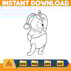 winnie pooh christmas svg, christmas svg, christmas pooh svg, winnie the pooh christmas cricut (36)