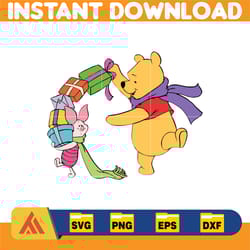 winnie pooh christmas svg, christmas svg, christmas pooh svg, winnie the pooh christmas cricut (4)
