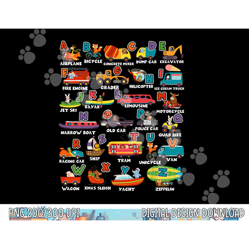 Alphabet Learning Transportation Animal Letter ABCs teacher  png, sublimation copy.jpg
