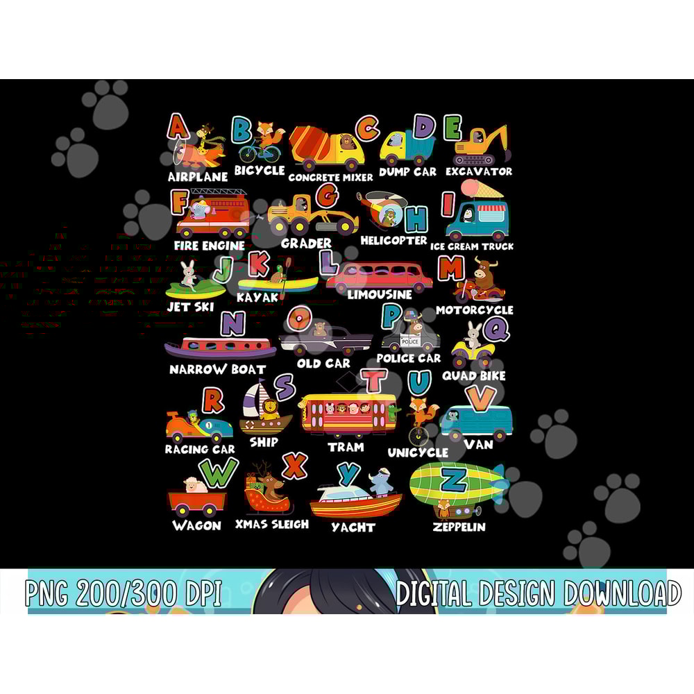 Alphabet Learning Transportation Animal Letter ABCs teacher png, sublimation copy.jpg