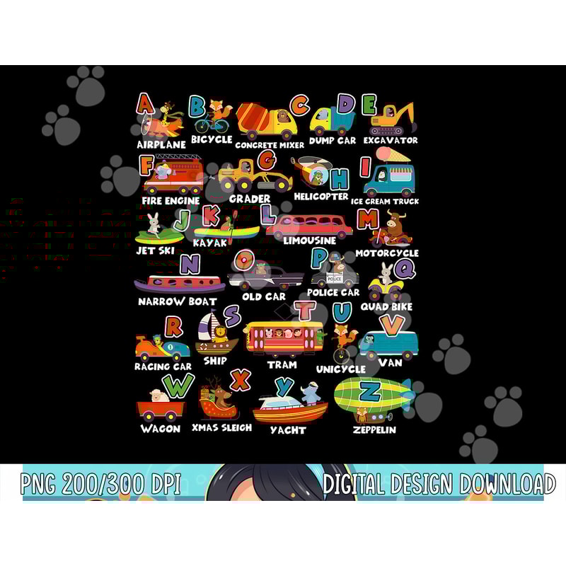Alphabet Learning Transportation Animal Letter ABCs teacher png, sublimation copy.jpg
