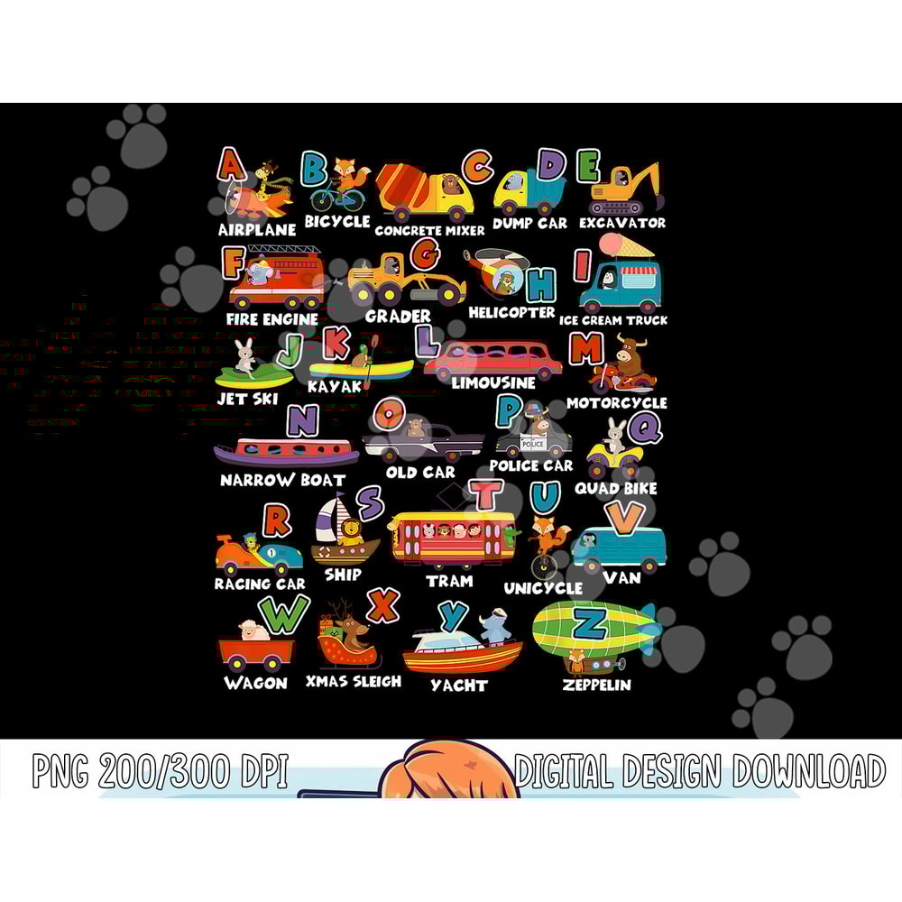 Alphabet Learning Transportation Animal Letter ABCs teacher png, sublimation copy.jpg