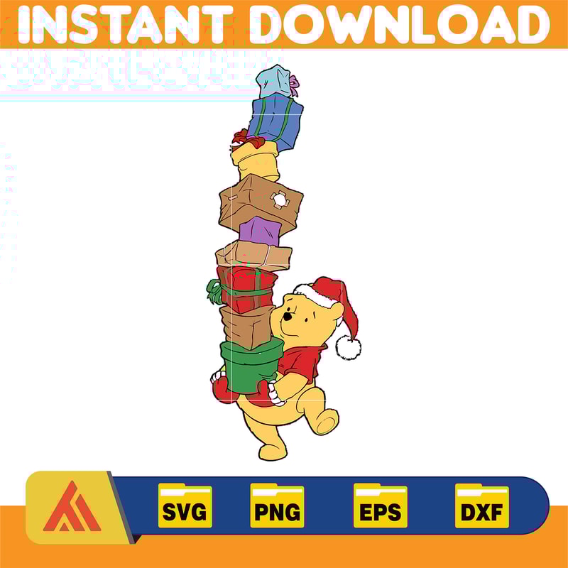 Winnie Pooh Christmas Svg, Christmas Svg, Christmas Pooh svg, Winnie The Pooh Christmas cricut (12).jpg