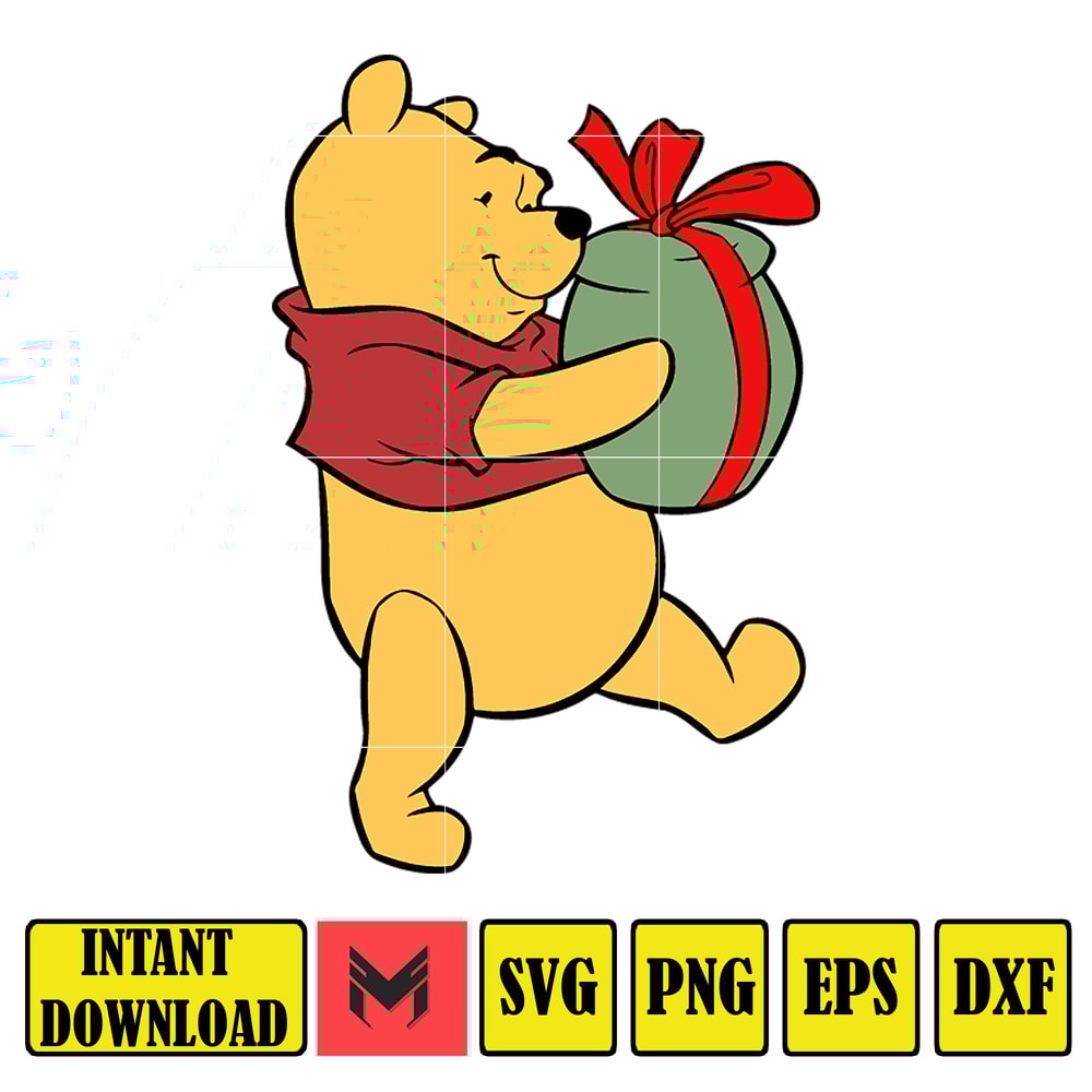 Winnie Pooh Christmas Svg, Christmas Svg, Christmas Pooh svg, Winnie The Pooh Christmas cricut, Instant Download (52).jpg