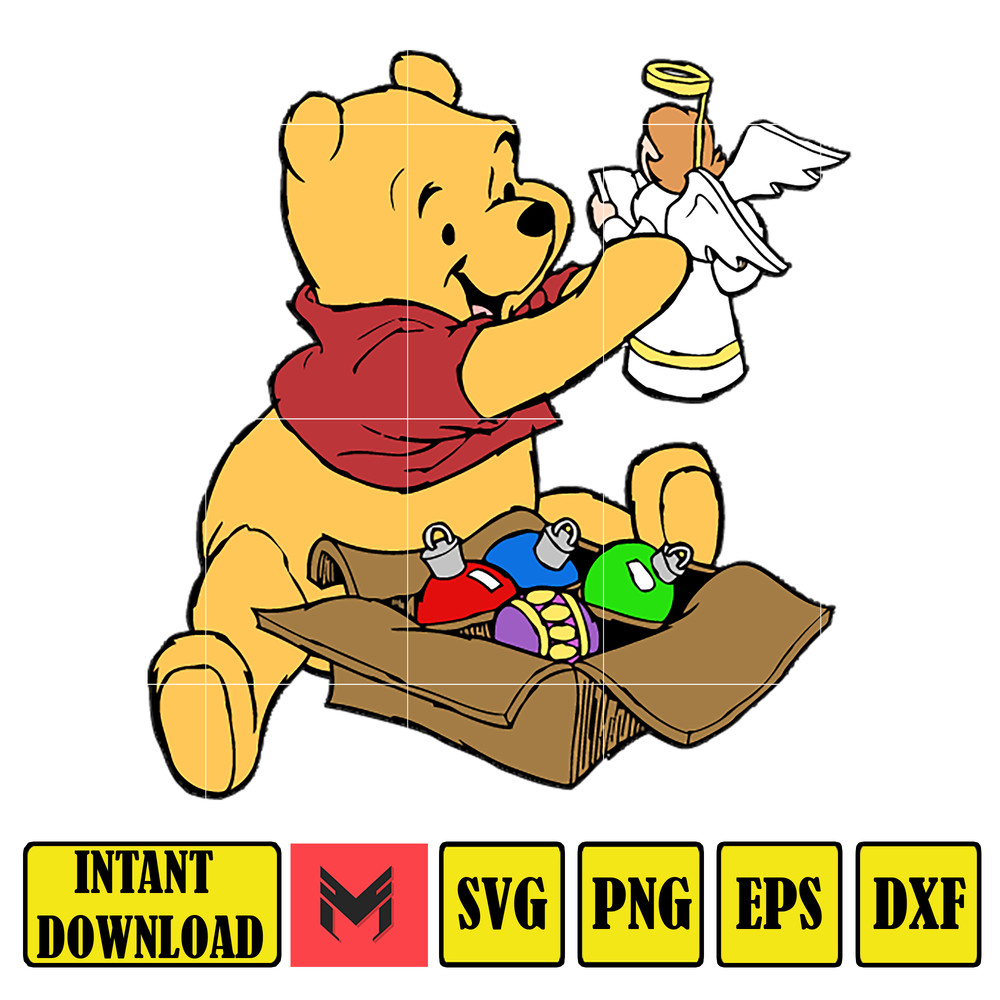 Winnie Pooh Christmas Svg, Christmas Svg, Christmas Pooh svg, Winnie The Pooh Christmas cricut, Instant Download (53).jpg