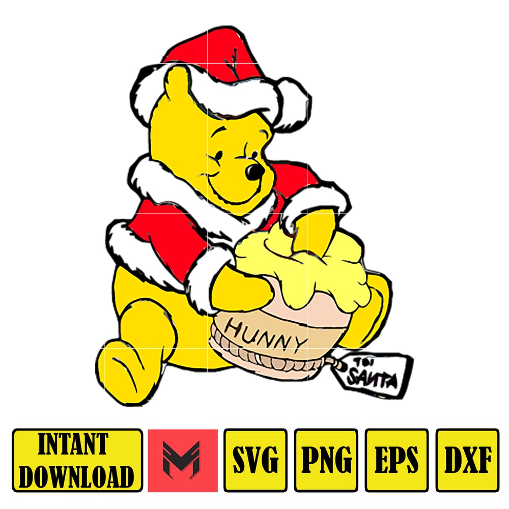 Winnie Pooh Christmas Svg, Christmas Svg, Christmas Pooh svg, Winnie The Pooh Christmas cricut, Instant Download (73).jpg