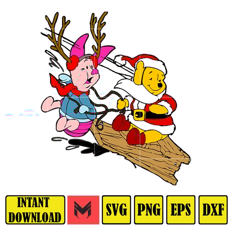 Winnie Pooh Christmas Svg, Christmas Svg, Christmas Pooh svg, Winnie The Pooh Christmas cricut, Instant Download (77).jpg