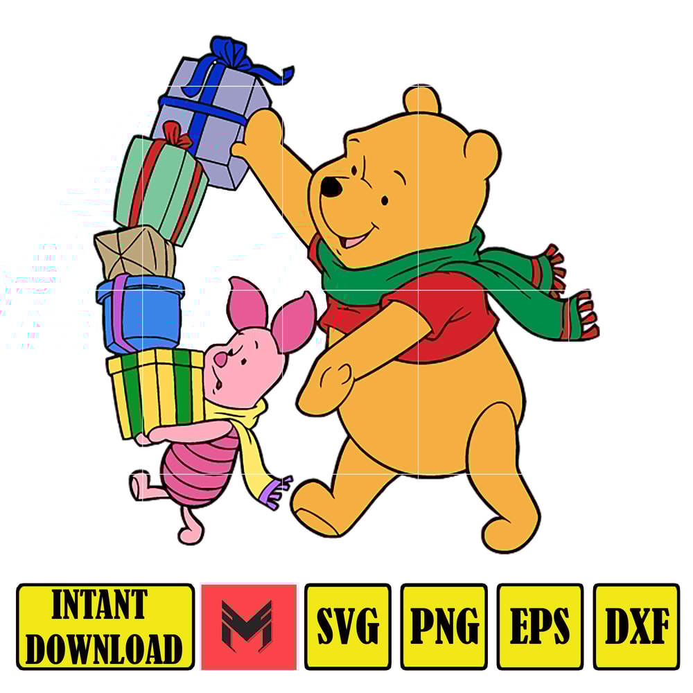 Winnie Pooh Christmas Svg, Christmas Svg, Christmas Pooh svg, Winnie The Pooh Christmas cricut, Instant Download (85).jpg