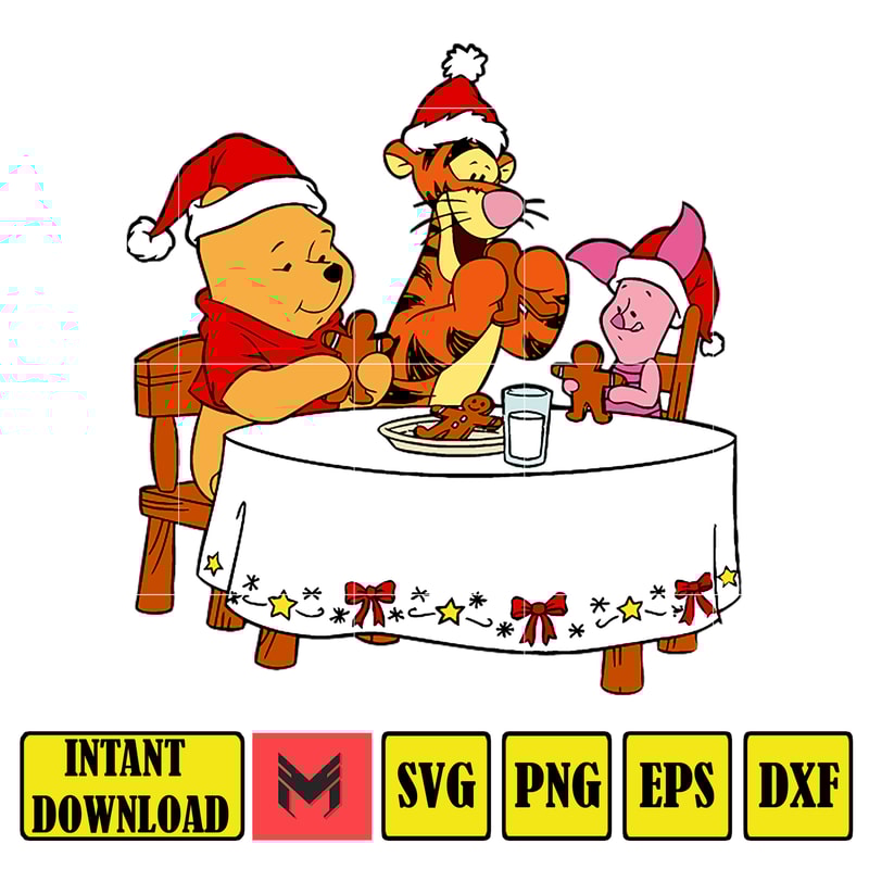 Winnie Pooh Christmas Svg, Christmas Svg, Christmas Pooh svg, Winnie The Pooh Christmas cricut, Instant Download (86).jpg