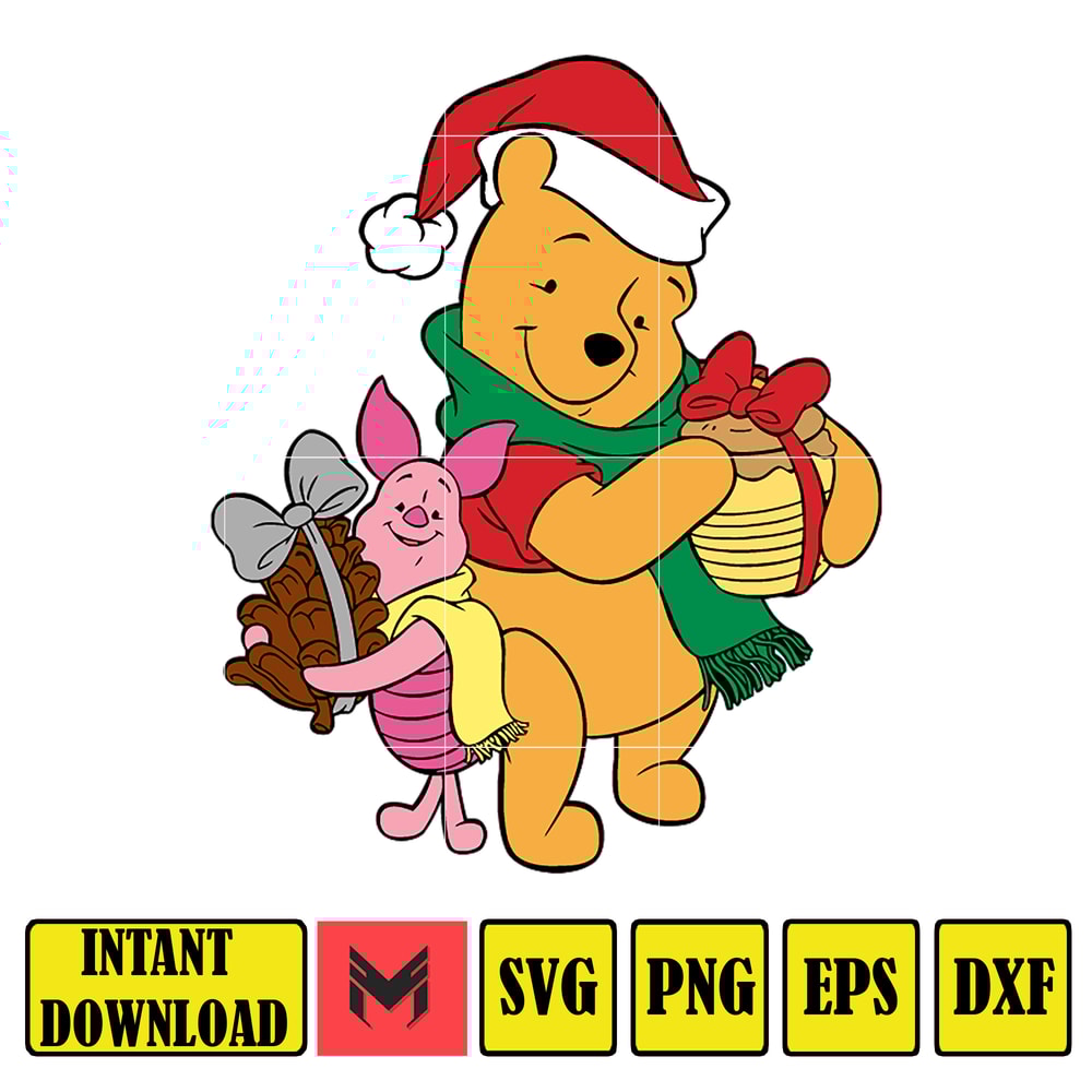 Winnie Pooh Christmas Svg, Christmas Svg, Christmas Pooh svg, Winnie The Pooh Christmas cricut, Instant Download (88).jpg