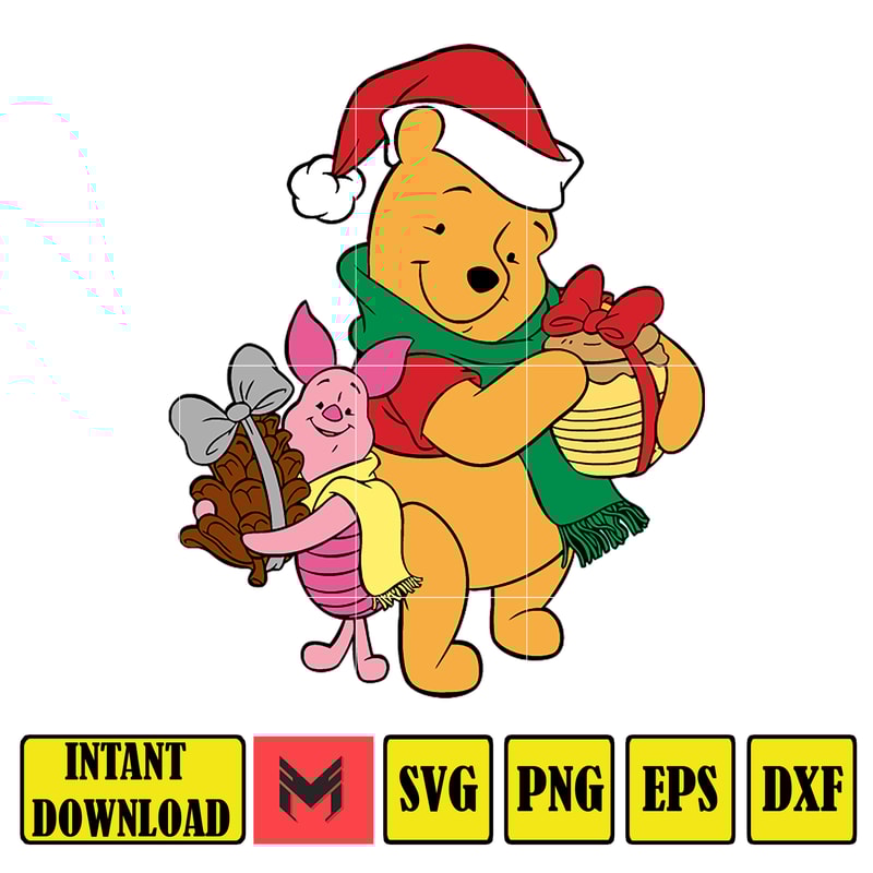 Winnie Pooh Christmas Svg, Christmas Svg, Christmas Pooh svg, Winnie The Pooh Christmas cricut, Instant Download (88).jpg