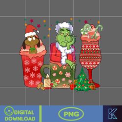 christmas coffee latte png, christmas coffee png, christmas png, pink christmas coffee png, printable file (10)