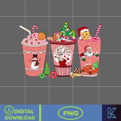 christmas coffee latte png, christmas coffee png, christmas png, pink christmas coffee png, printable file (2)