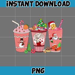 christmas coffee latte png, christmas coffee png, christmas png, pink christmas coffee png, printable file (2)