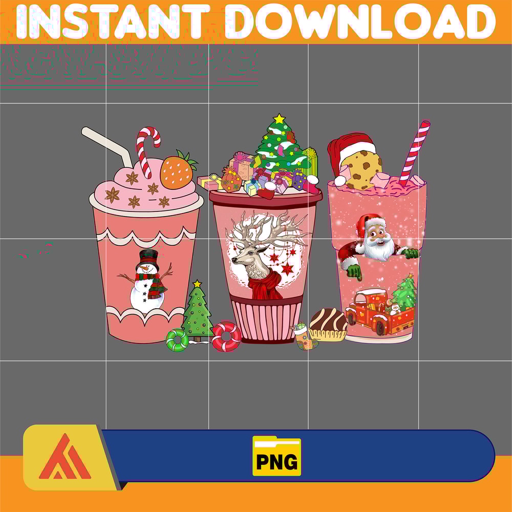 Christmas Coffee Latte Png, Christmas Coffee Png, Christmas Png, Pink Christmas Coffee Png, Printable File (2).jpg