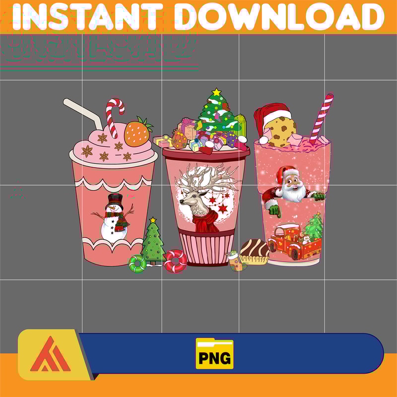 Christmas Coffee Latte Png, Christmas Coffee Png, Christmas Png, Pink Christmas Coffee Png, Printable File (2).jpg