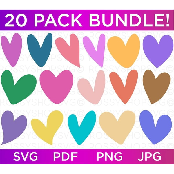 Color Less Bundle Heart Colored Hearts SVG Bundle, Heart SVG Bundle, Sketch, Hand-dr - Inspire ...