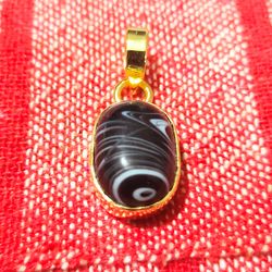 Black Sulemani  Hakik Pendant Gemstone Pendant,yellow Pendant,Metal Brass jewelries,Anniversary Gift Birthday