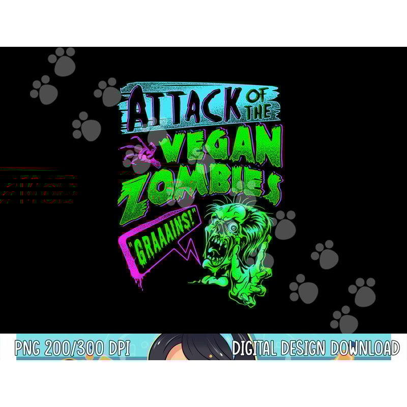 Attack of the Vegan Zombies Vegetarian Halloween png,sublimation copy.jpg