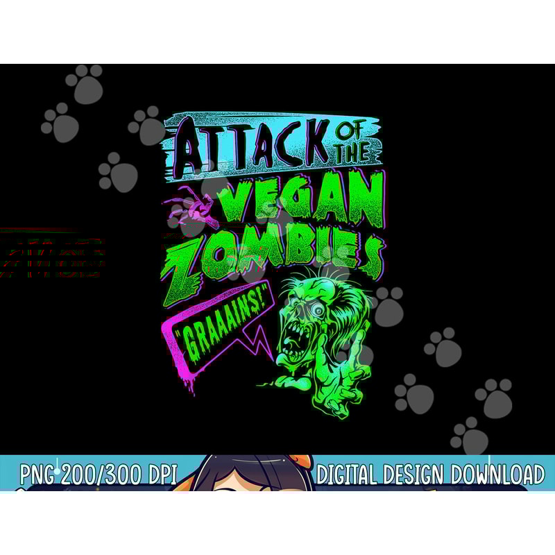 Attack of the Vegan Zombies Vegetarian Halloween png,sublimation copy.jpg