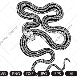 Snake SVG | Snake Art | Snake Stencil | Viper SVG | Silhouette | Cut File | SVG Files | Clipart | Tshirt Designs | Svg F