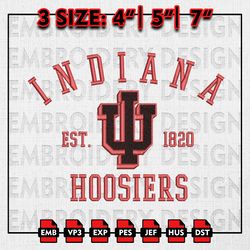 NCAA Indiana Hoosiers Embroidery files, NCAA Embroidery Designs, Indiana Hoosiers Machine Embroidery Pattern