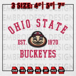 NCAA Ohio State Buckeyes Embroidery files, NCAA Embroidery Designs, Ohio State Buckeyes Machine Embroidery Pattern
