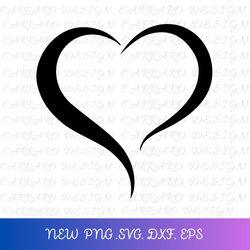 black & white open heart bundle: 10 instant downloads (2-svg, 2-png, 2-eps, 2-dxf, 2-jpg) - digital download