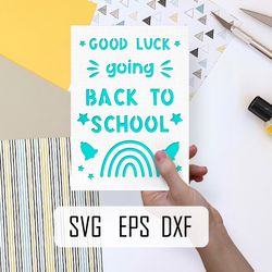 SVG Back toSchool card for Cricut & Silhouette Cameo, laser cut.