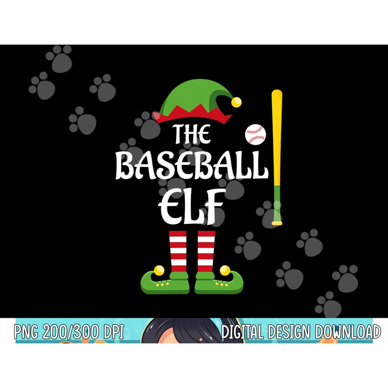 Baseball Elf Family Matching Group Christmas Sporty png, sublimation copy.jpg