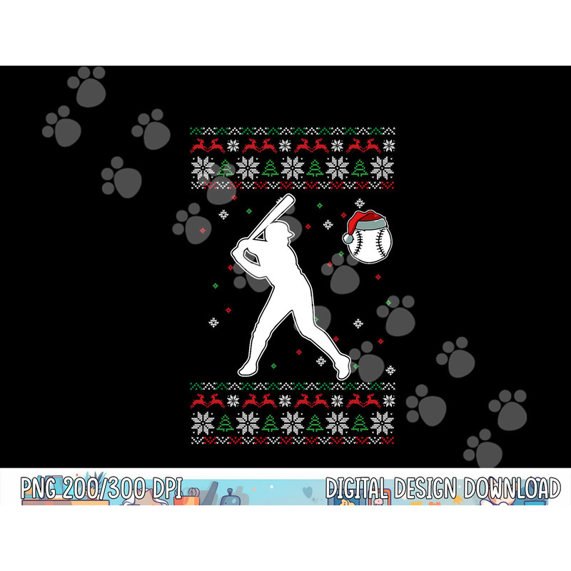 Baseball Player Christmas Cool Ugly X-Mas Pajama Boys Kids png, sublimation copy.jpg