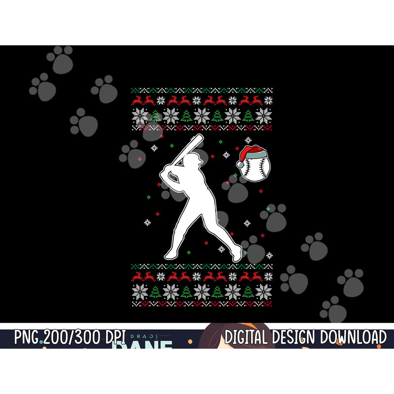 Baseball Player Christmas Cool Ugly X-Mas Pajama Boys Kids png, sublimation copy.jpg