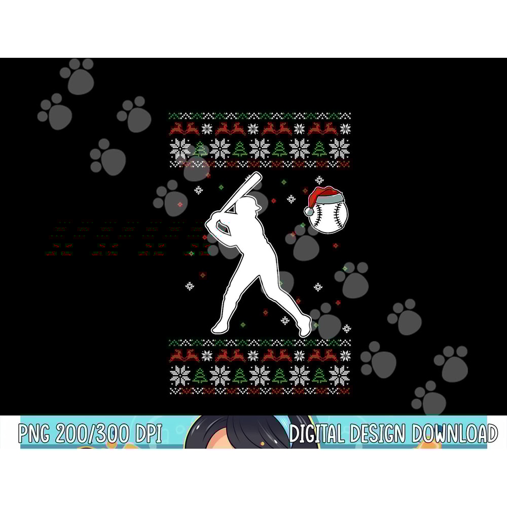 Baseball Player Christmas Cool Ugly X-Mas Pajama Boys Kids png, sublimation copy.jpg