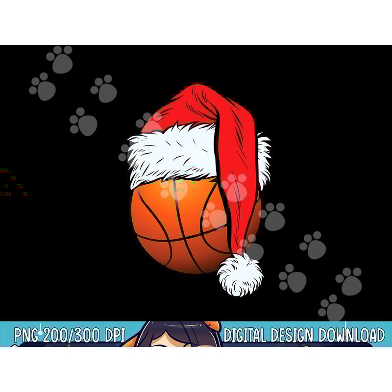 Basketball Christmas Ball Santa Hat Xmas Boys Men Sport png, sublimation copy.jpg