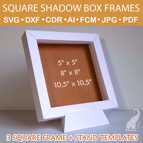 Square Shadowboxes Square shadow box frame and frame stand – SVG for Cricut, DX | Inspire ...
