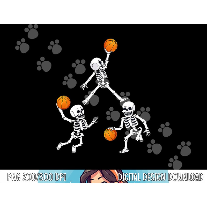Basketball Halloween Skeleton Dunking Dribble Boys Kids Teen png,sublimation copy.jpg