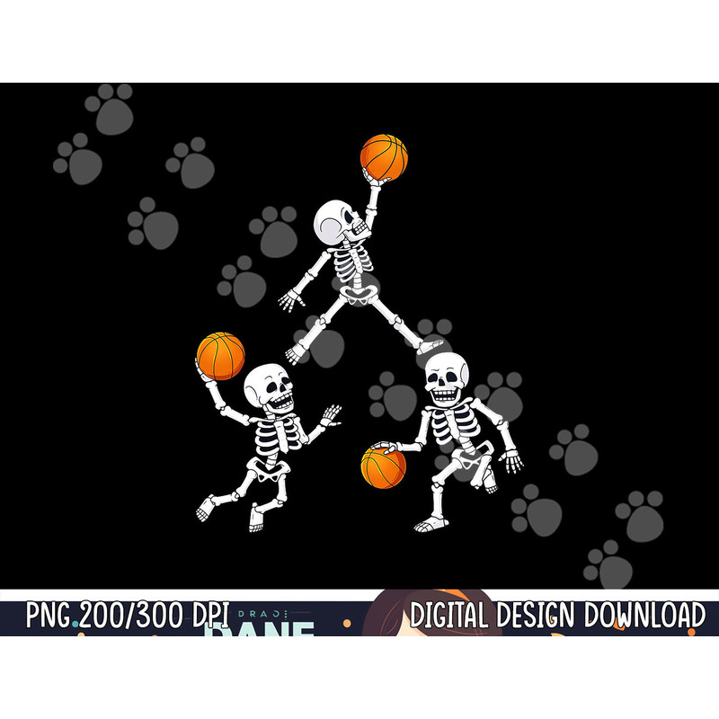 Basketball Halloween Skeleton Dunking Dribble Boys Kids Teen png,sublimation copy.jpg