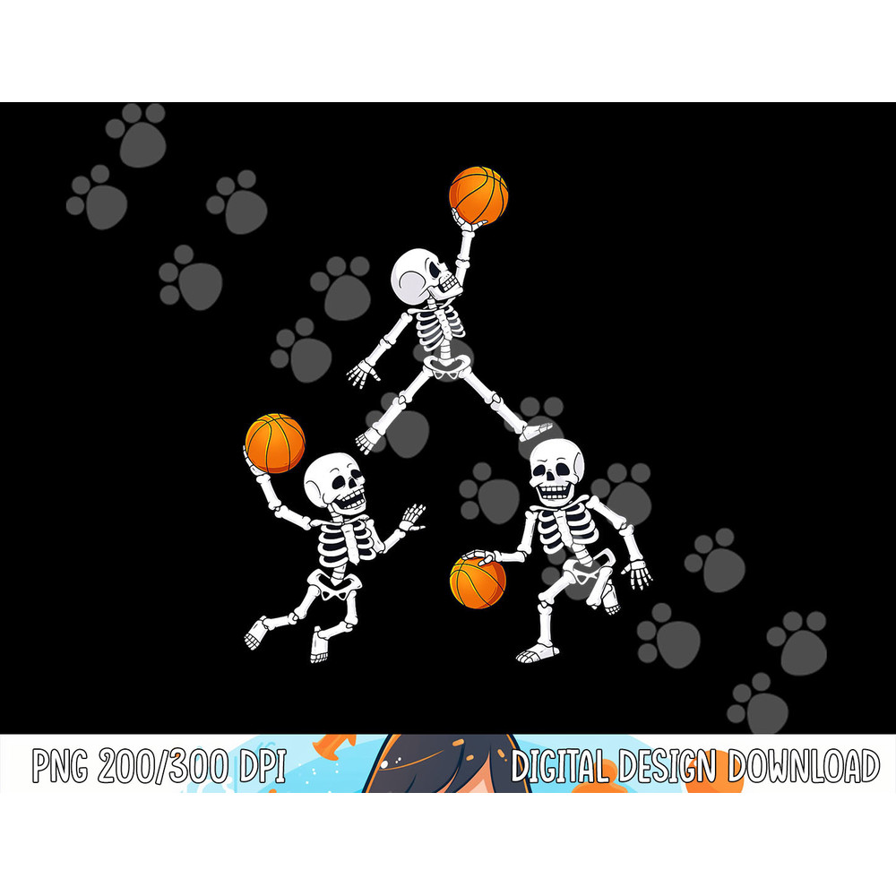 Basketball Halloween Skeleton Dunking Dribble Boys Kids Teen png,sublimation copy.jpg