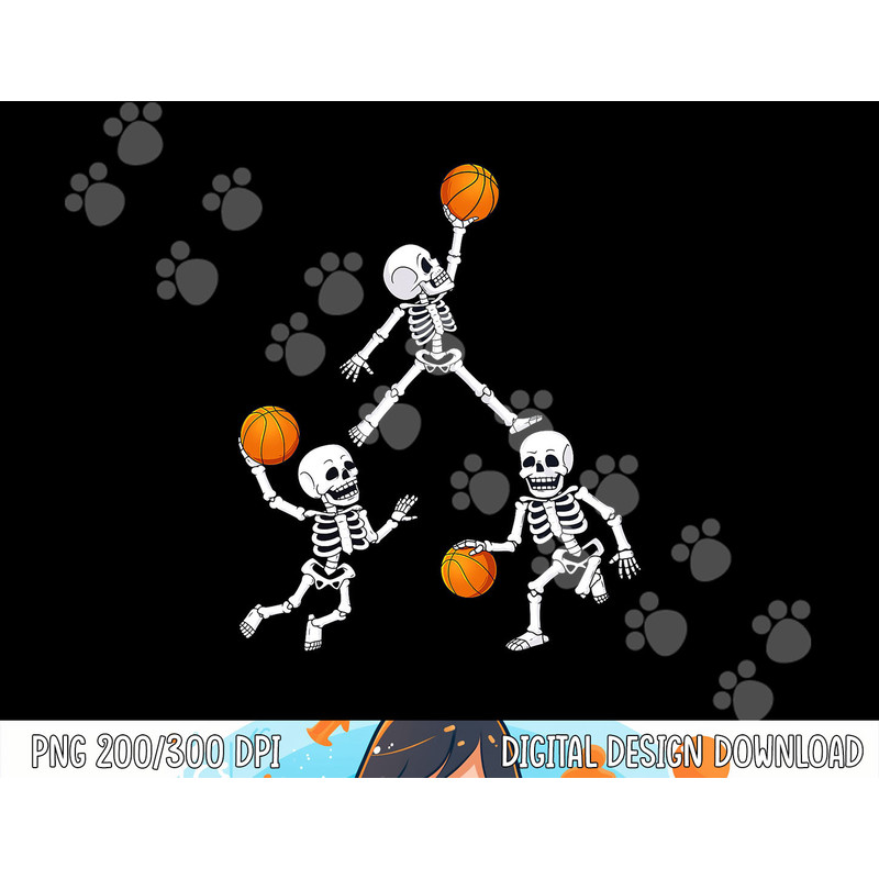 Basketball Halloween Skeleton Dunking Dribble Boys Kids Teen png,sublimation copy.jpg