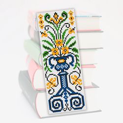 Cross stitch bookmark pattern Bouquet, Vintage embroidery pattern, Flowers cross stitch, Gift for book lover