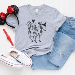 funny skeletons go theme park shirt, mickey balloon shirt,castle, family trip,disney skeleton shirt, disney world shirt,