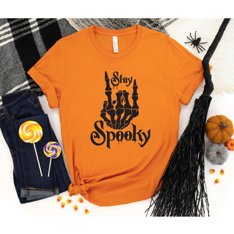 Stay Spooky Shirt, Skeleton Hand Shirt, Halloween Party Shirt, Women Halloween Sweatshirt, Spooky Season Shirt, Funny Halloween Sweatshirt - 3.jpg
