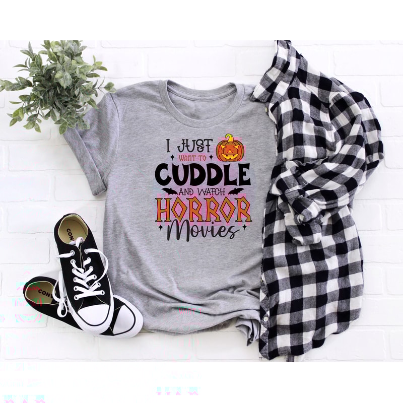 I Just Want To Cuddle And Watch Horror Movies Shirt, Halloween Costume, Funny Halloween Gift, Halloween Party Shirt, Spooky Season Tee - 2.jpg